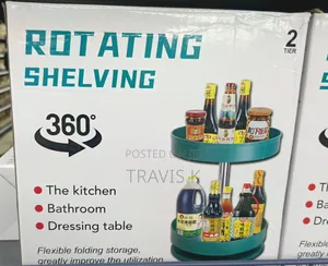 Rotatable Two-Layer Kitchen Spice Rack, a Multi-Functional Rack