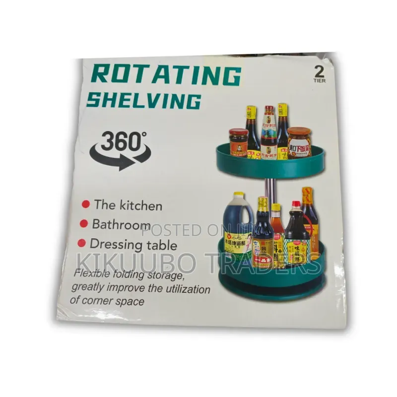2-Tier 360-Degree Rotating Shelving Unit