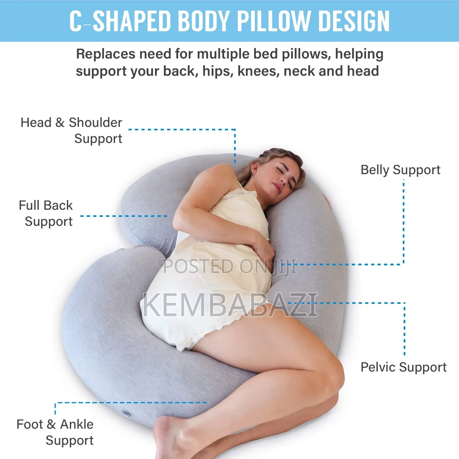 C-Shaped Pregnancy and Maternity Pillow