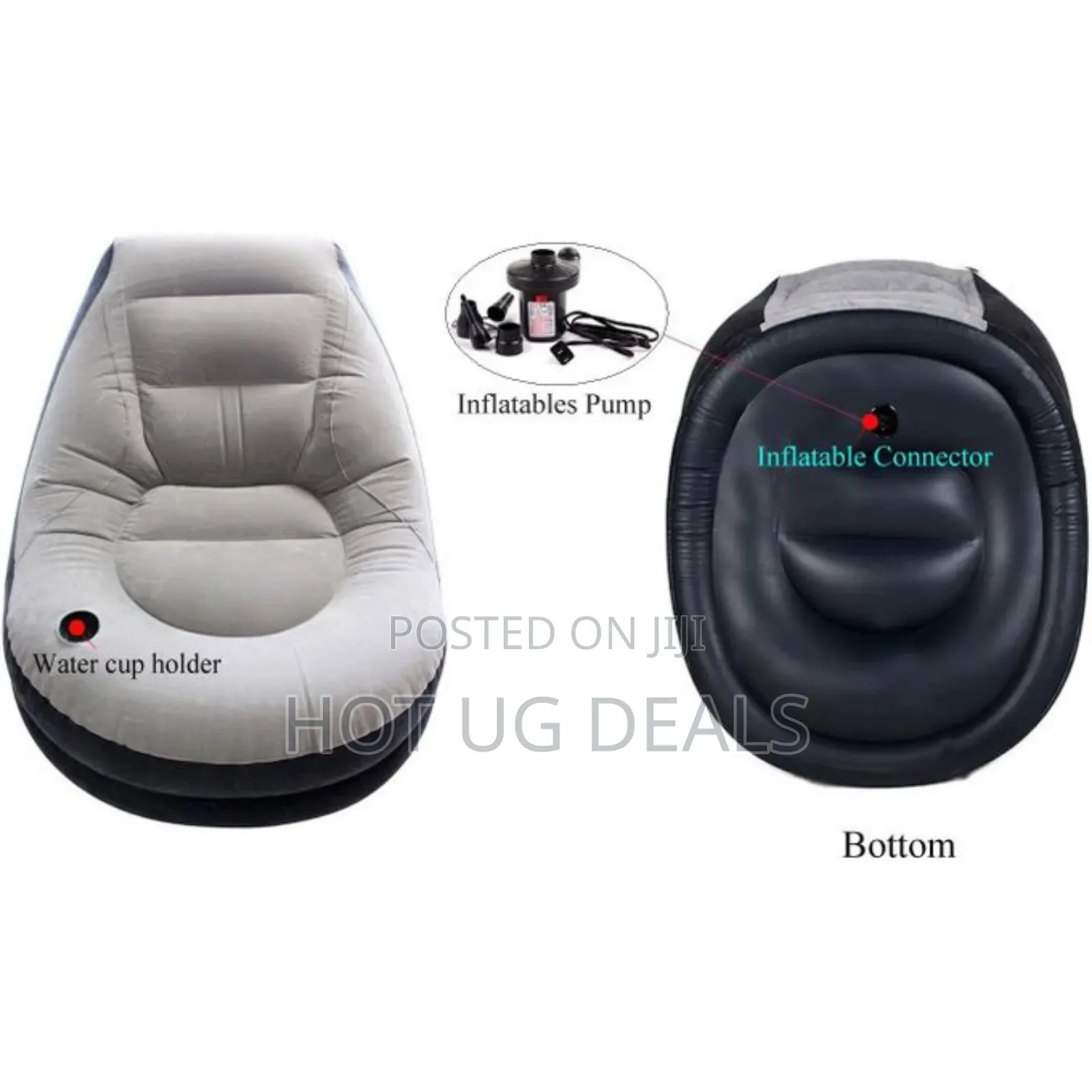 Inflatable Air Chaur With Footrest and Armrests With Electric Pump