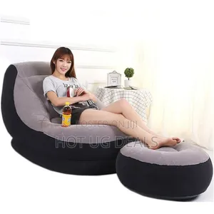 Inflatable Air Chaur With Footrest and Armrests With Electric Pump