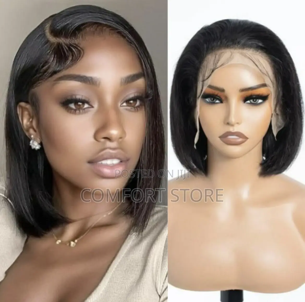 Human Hair-Wig-Bob 8inch Black