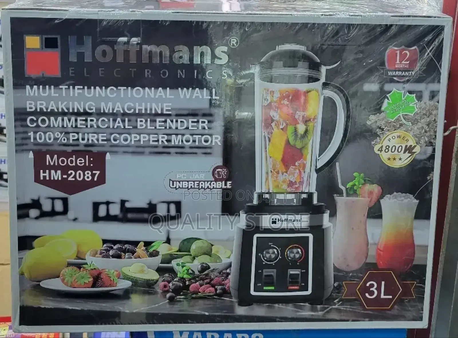Hoffmans Commercial Electric Blender 3 L Hm-2087
