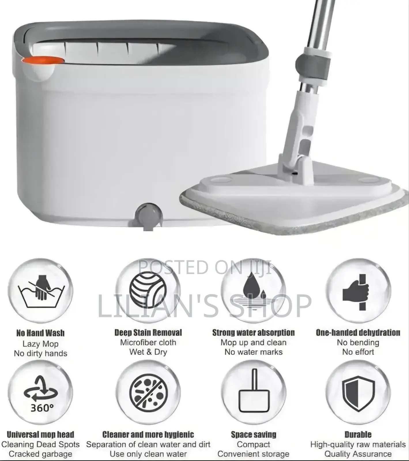 Lazy Spin Mop and Bucket Cleaning System