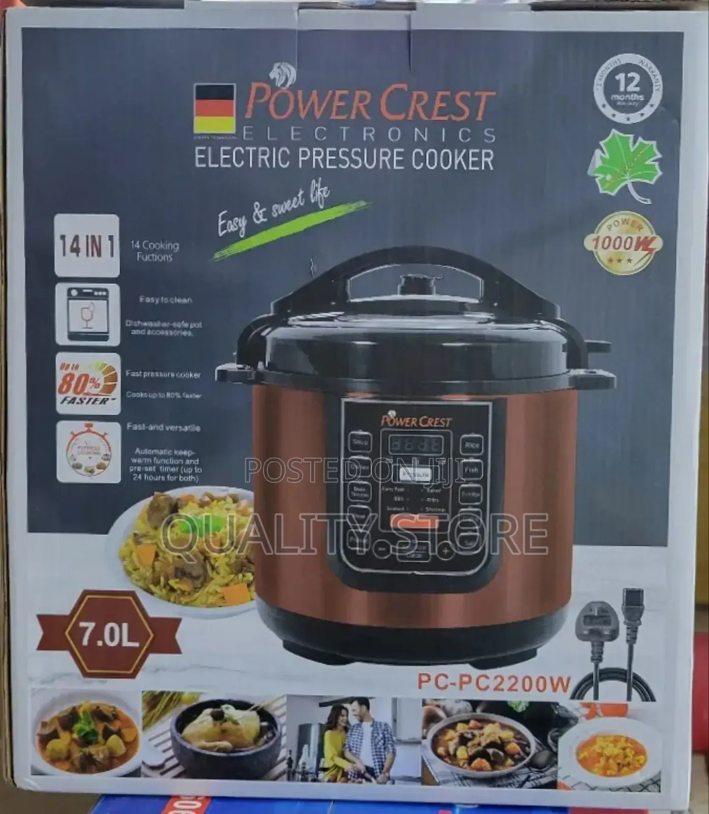 Electric Pressure Cooker 7.0 L Pc-Pc2200w