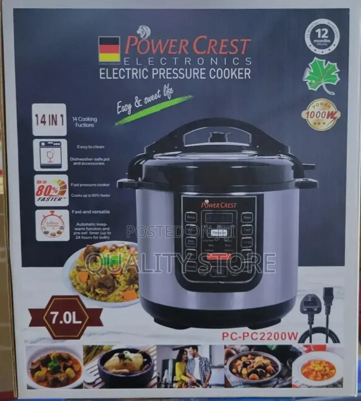 Electric Pressure Cooker 7.0 L Pc-Pc2200w