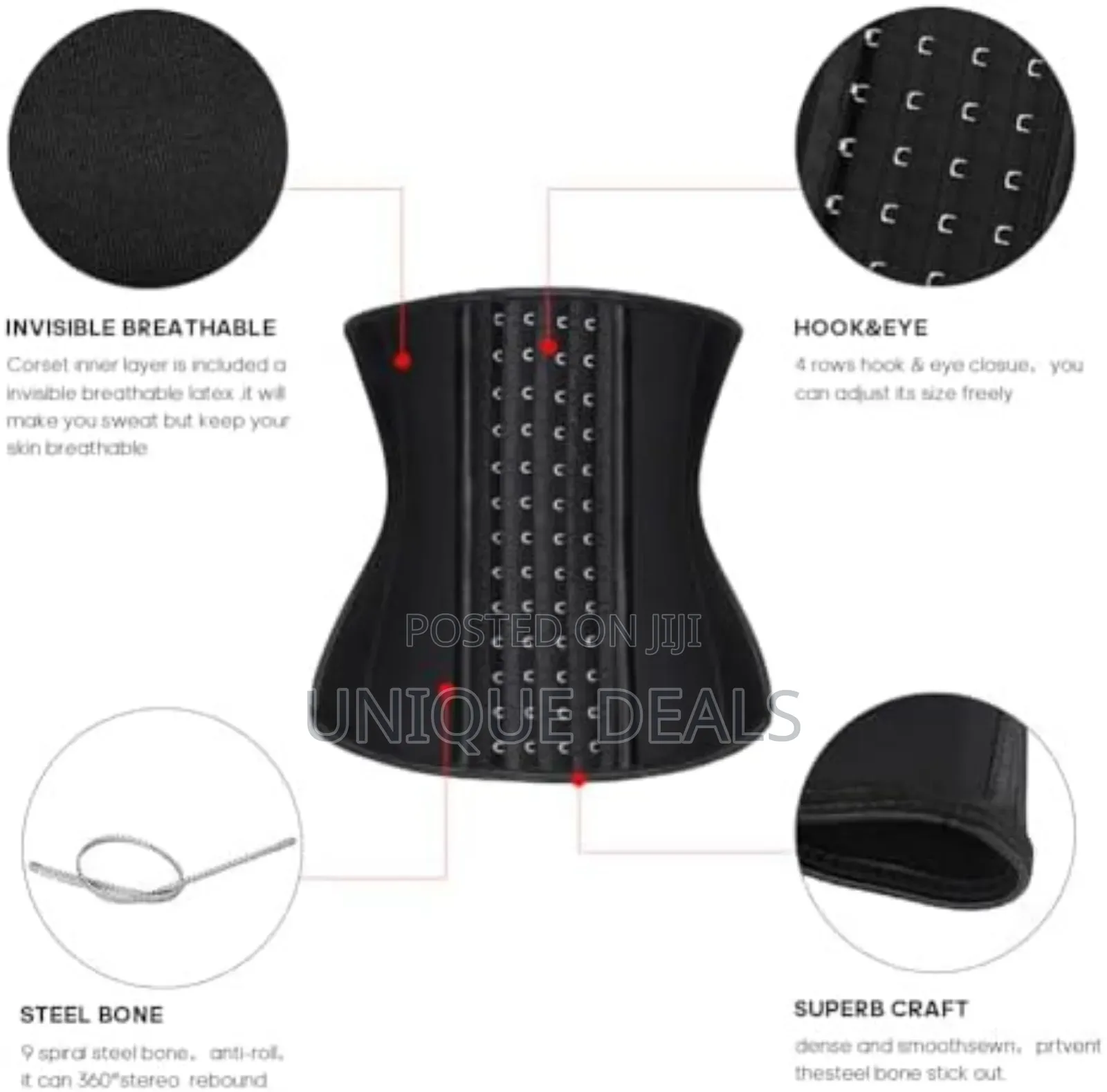 Women Latex Waist Trainer Underbust Steel Boned Corset