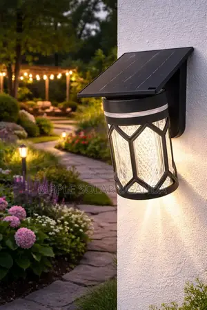 Solar Garden Wall Light Waterproof Outdoor Fence Lamp With Panel