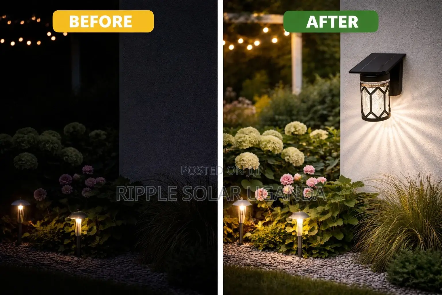 Solar Garden Wall Light Waterproof Outdoor Fence Lamp With Panel