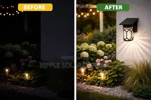 Solar Garden Wall Light Waterproof Outdoor Fence Lamp With Panel