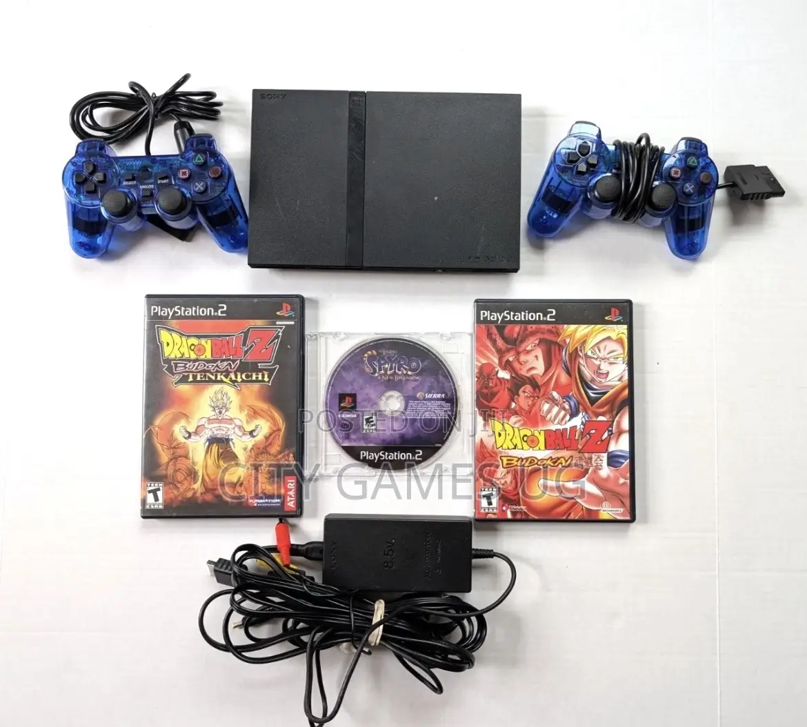Sony Playstation 2 Console Full Set 2 Controllers Games