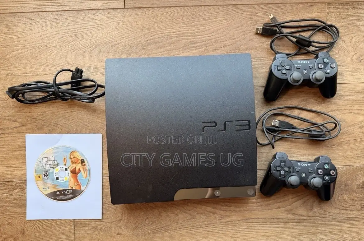 Sony Playstation 3 Console Slim Ps3 Controllers Gta v and More Games