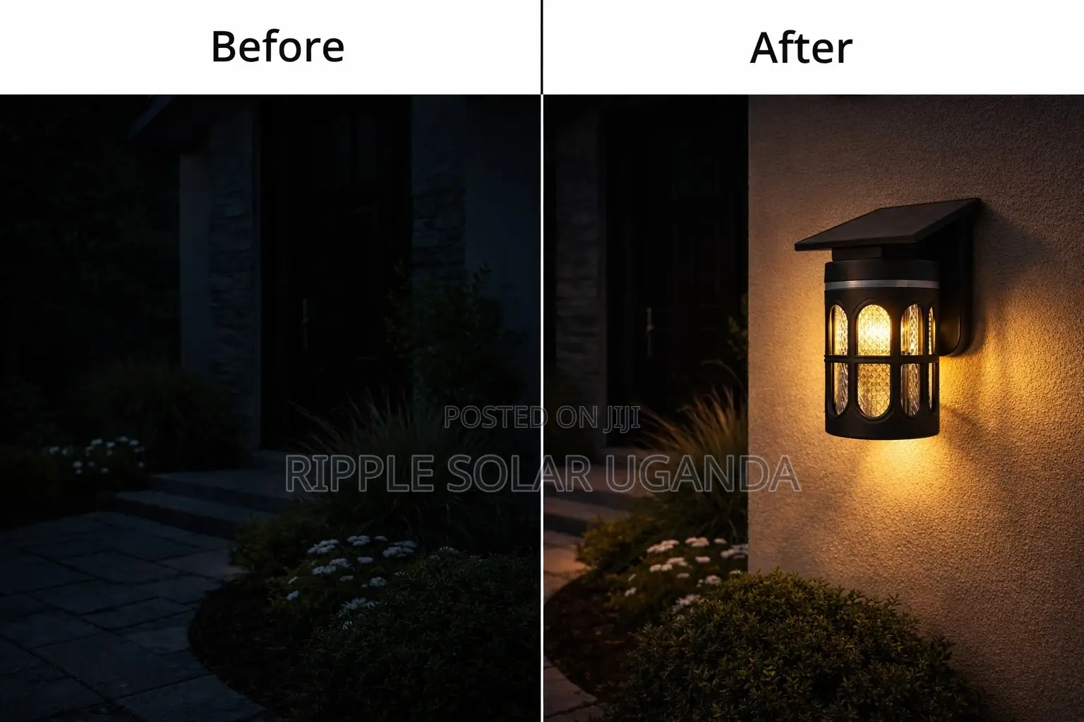 Solar Garden Wall Light Waterproof Outdoor Fence Lamp