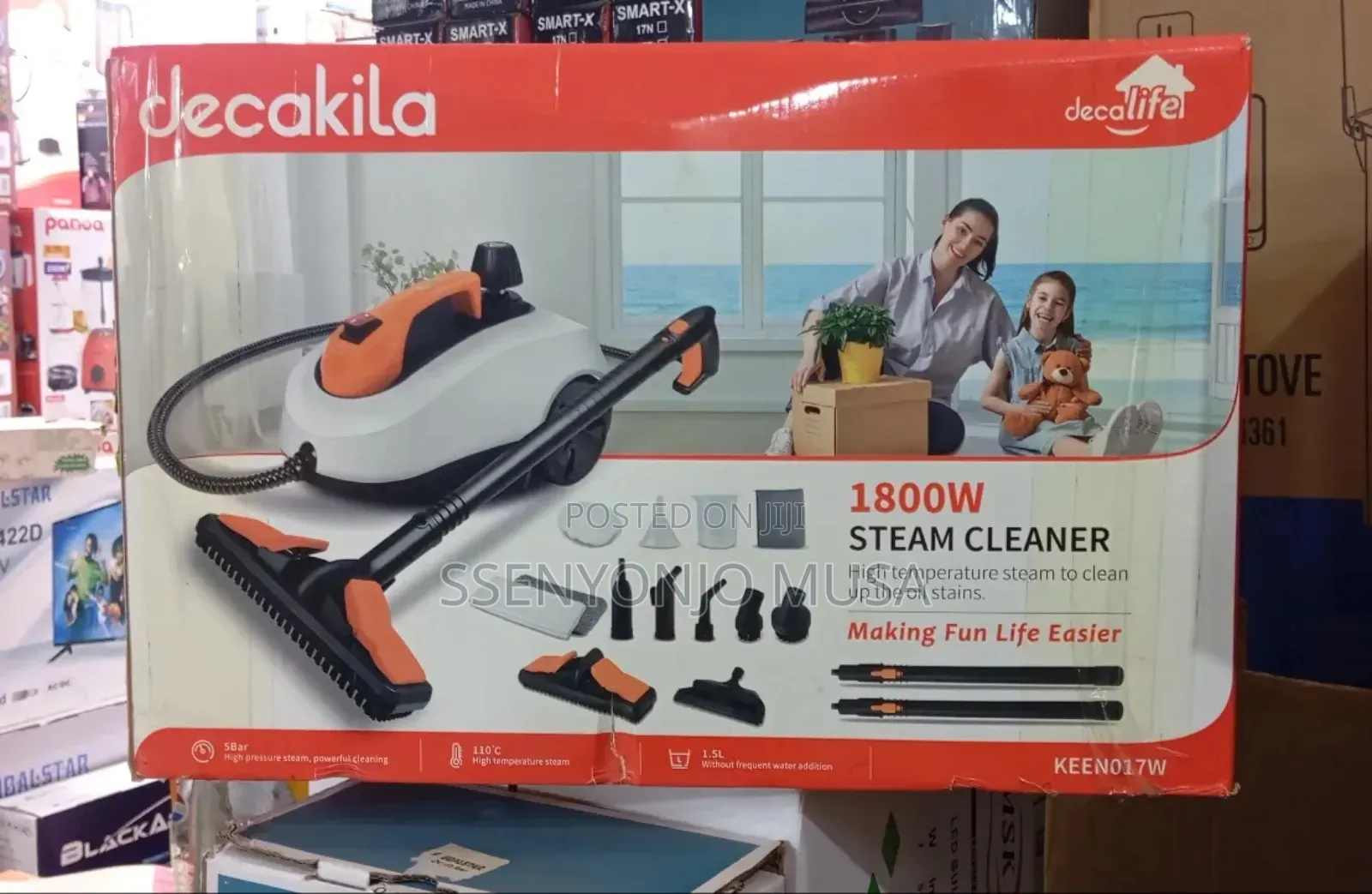 Decakila Steam Cleaner 1800w – 1.6l Tank, 5 Bar Pressure