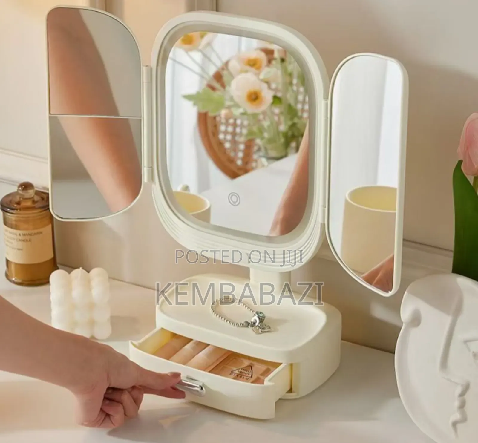 Folding Adjustable Lighted Makeup Mirror