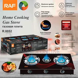 Raf Ignition Cooker 3 Burners Gas Stove With Glass Top