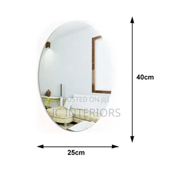 Oval Shape Adhesive Mirror Sticker