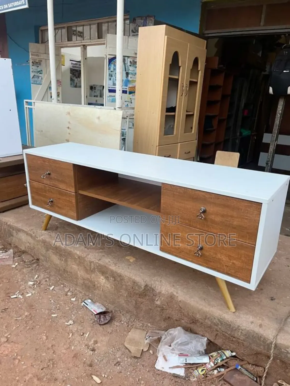 White Tv Stand Unit 182cm Length