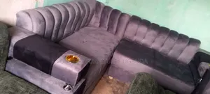 High Density Fabric L Sofa Set