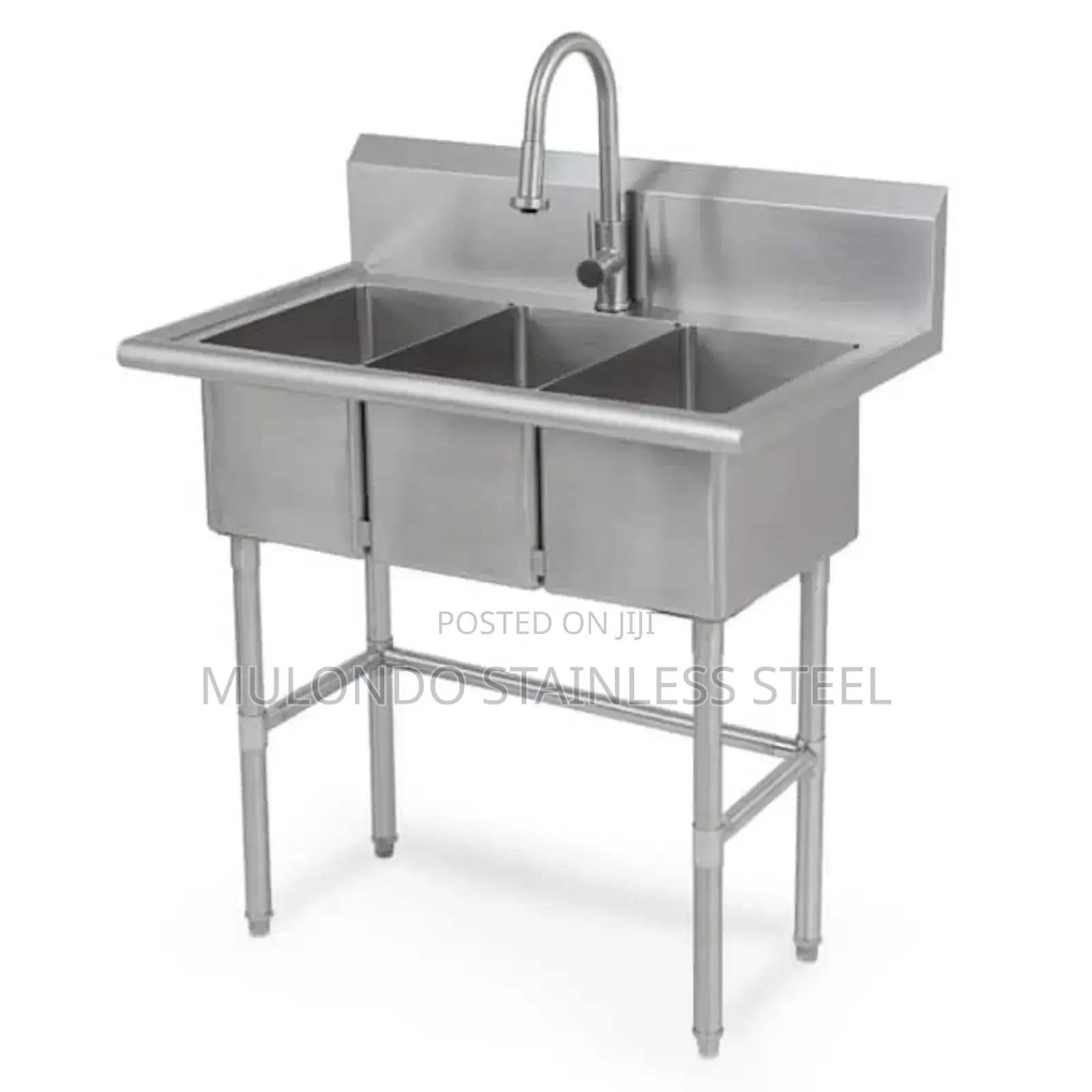 Commercial Stainless 3- Bowls Kitchen Sink