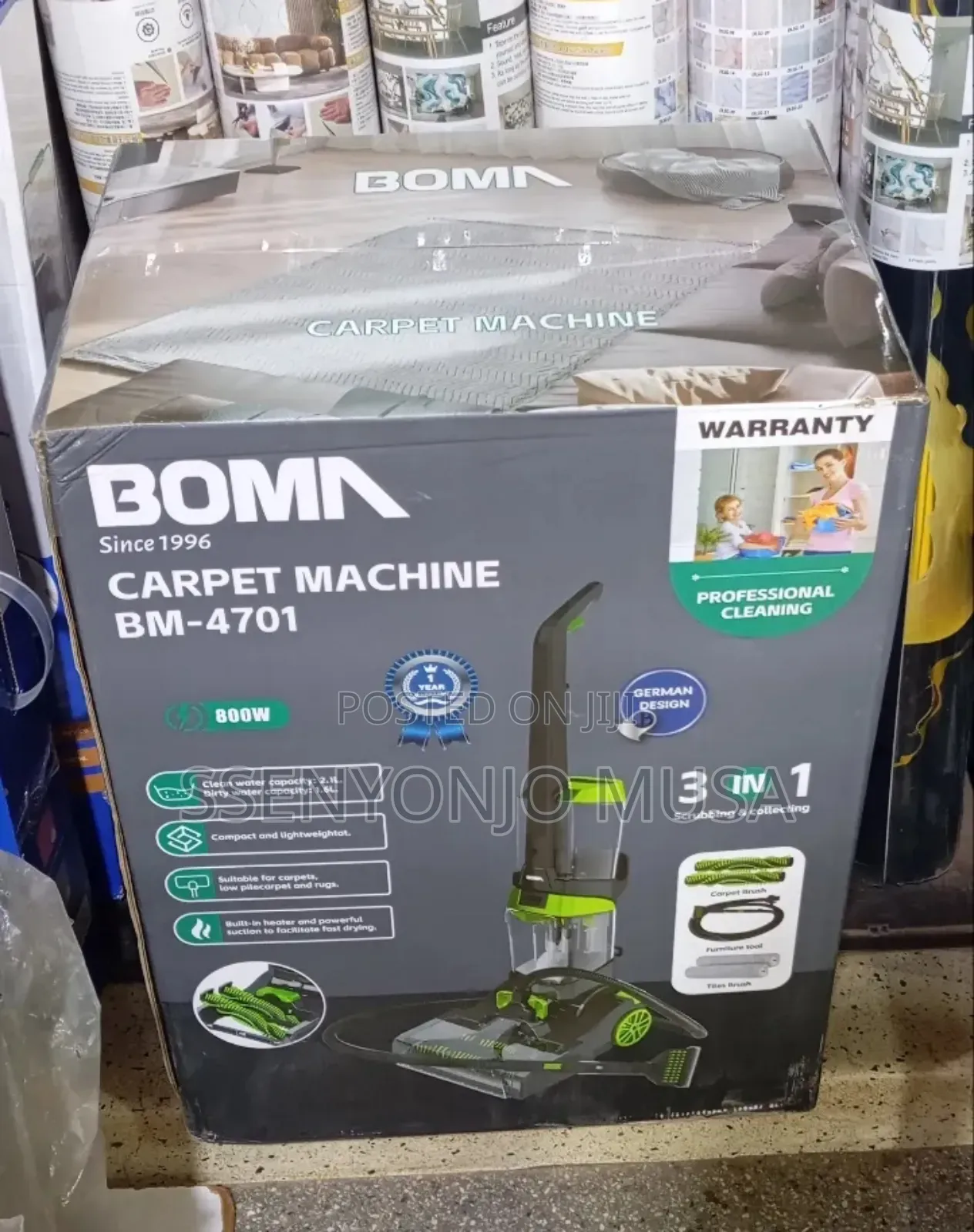 Boma Spot Cleaner Vacuum 800w – 3-in-1 Carpet Upholstery Cleaner