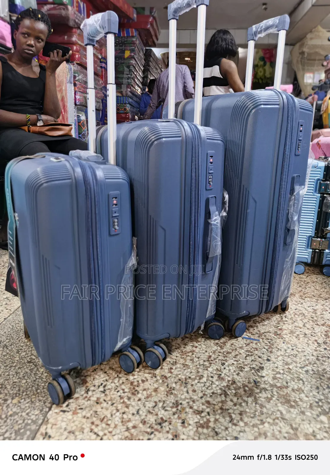 Executive Rubber Plastic Suitcases. 3pcs