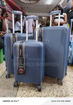 Executive Rubber Plastic Suitcases. 3pcs