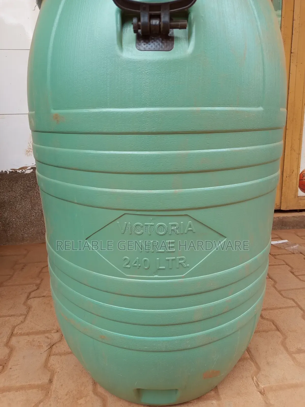 Water Drum Tank 240 Litres Green/Blue/Black