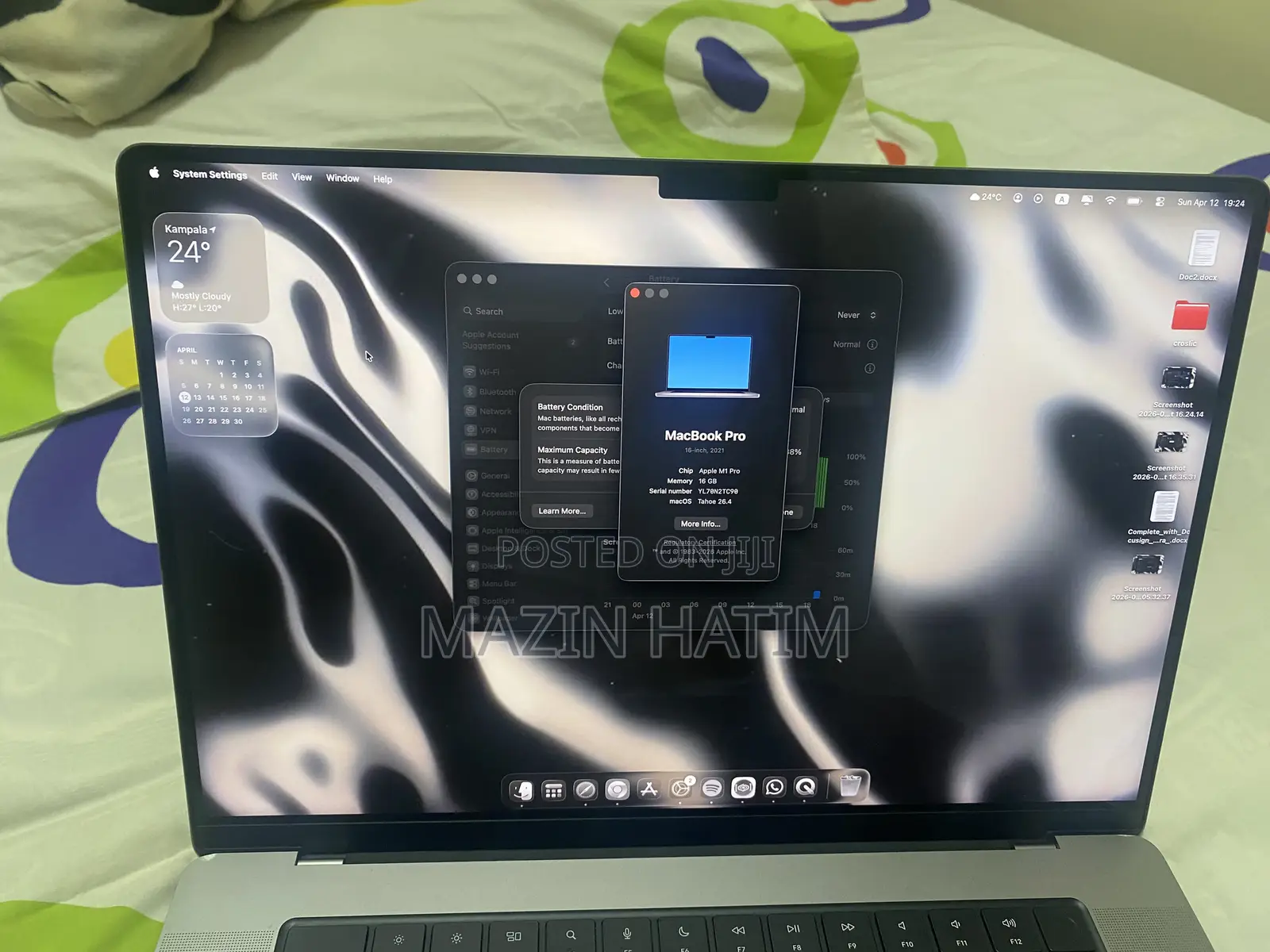 Laptop Apple MacBook Pro 2021 M1 16GB Apple M1 Pro SSD 512GB