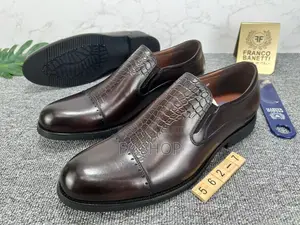 Men’S Classic Black Italian Design Slip-on Shoes – New