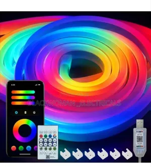 Running Neon Striplight Controlled on Remote N Phone, Has 5meters.