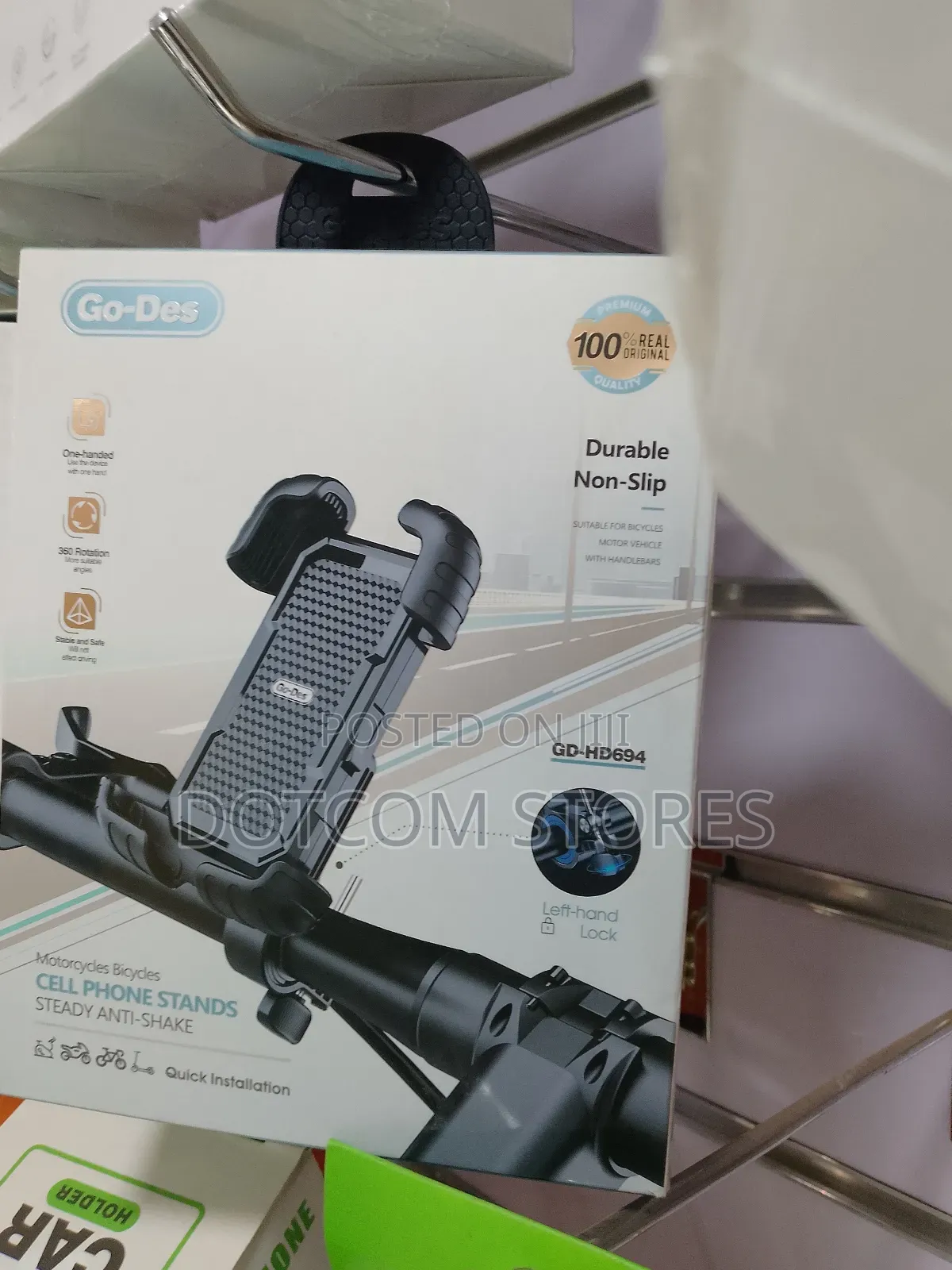Go-Des 360 Degree Shockproof Motorcycle and Bicycle Phone Holder