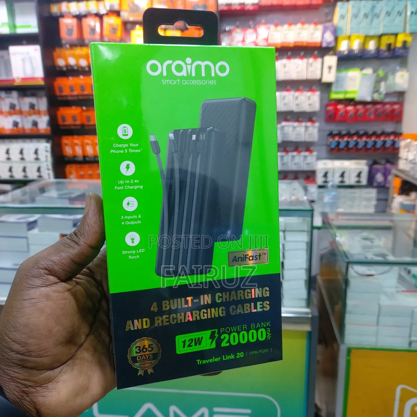 12w Anti Fast Oraimo Power Bank 20000mah
