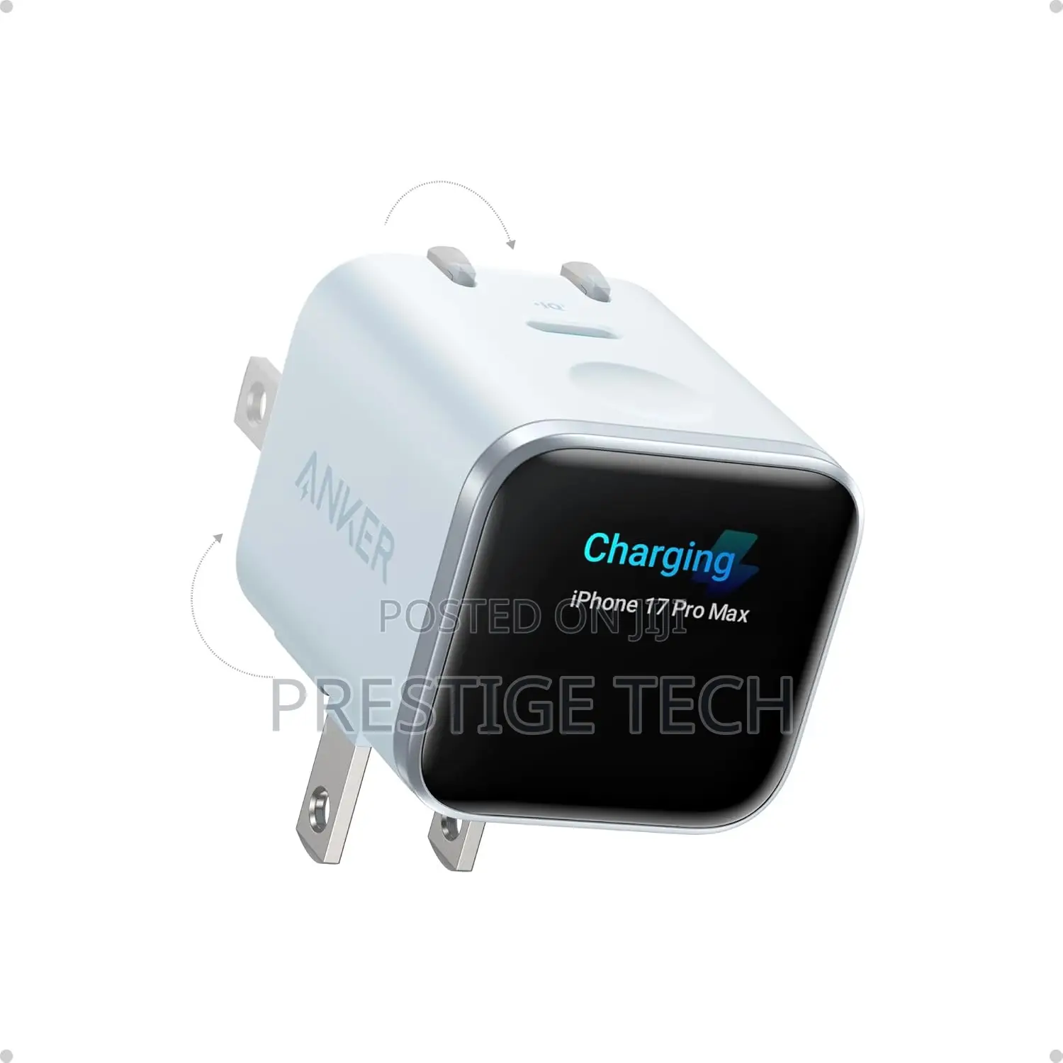 Anker Nano Usb C Wall Charger, 45w, Smart Display, 180° Foldable Plug