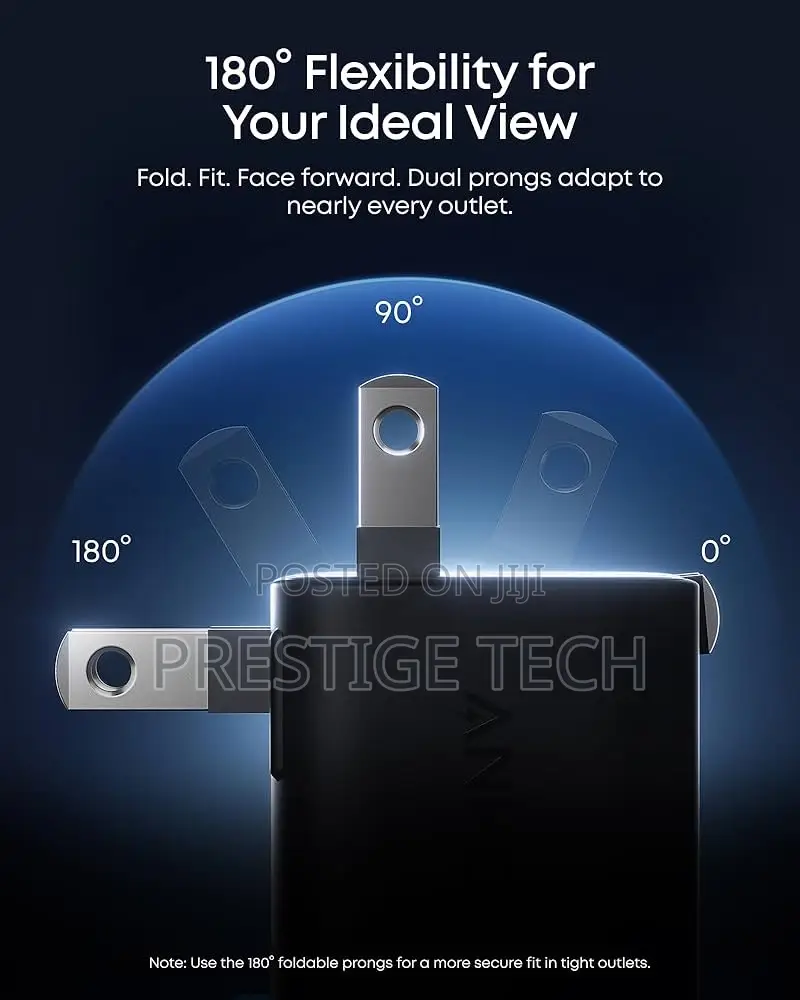 Anker Nano Usb C Wall Charger, 45w, Smart Display, 180° Foldable Plug