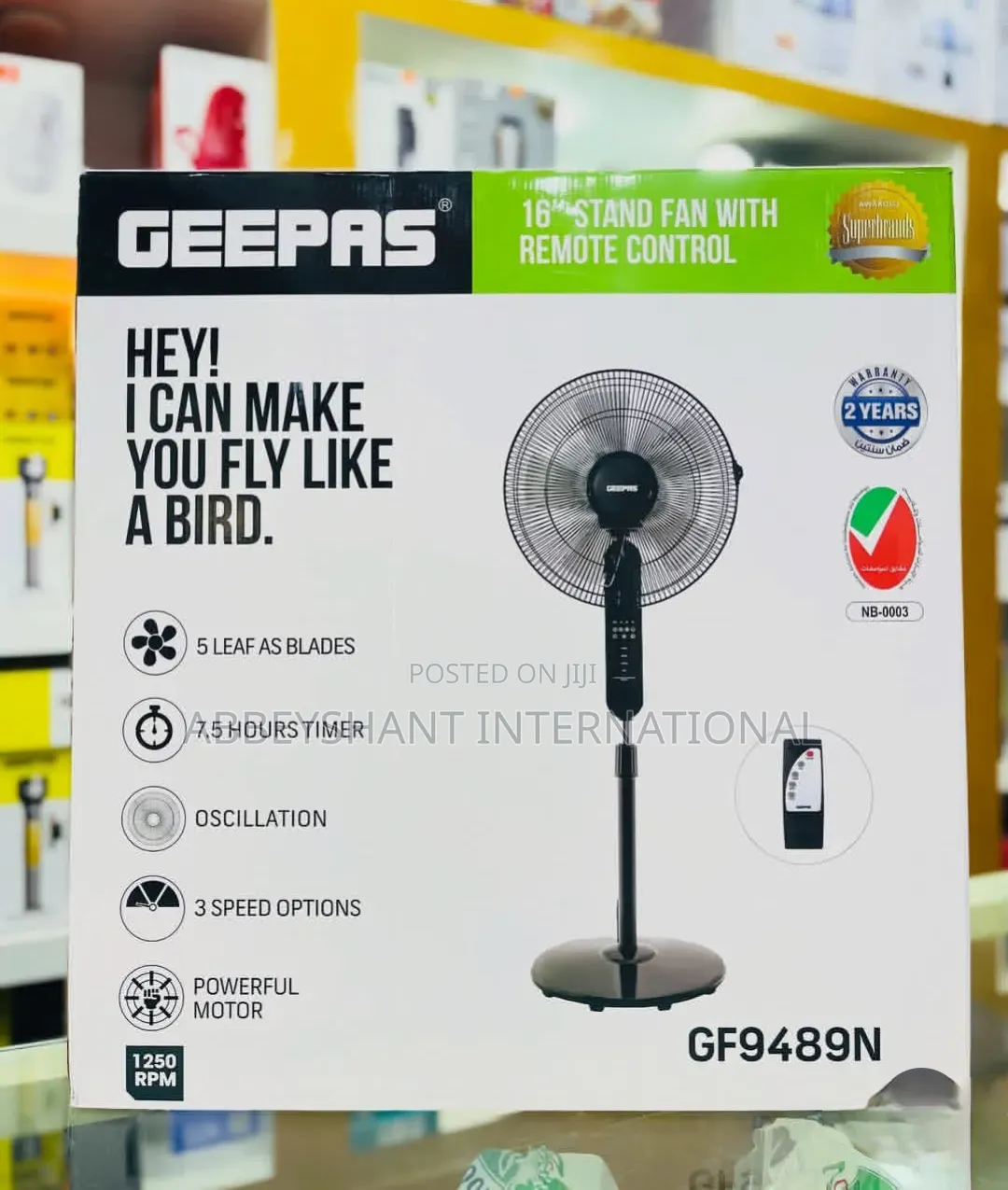 Geepas 16-Inch Stand Fan/Remote Control Stand Fan Geepas