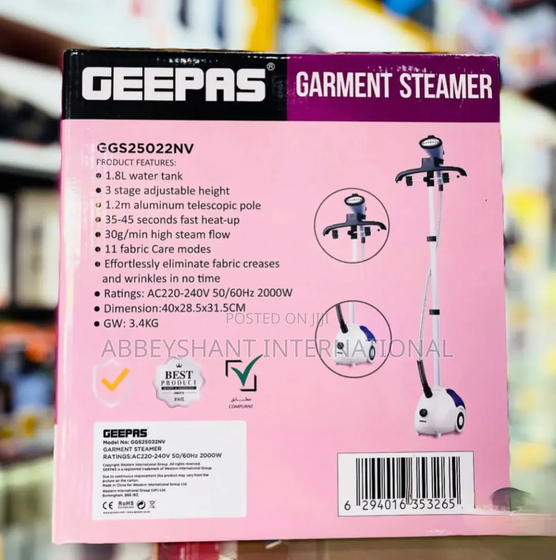 Geepas Garment Steamer 2000w Pro Style One Upright Garment Steamer