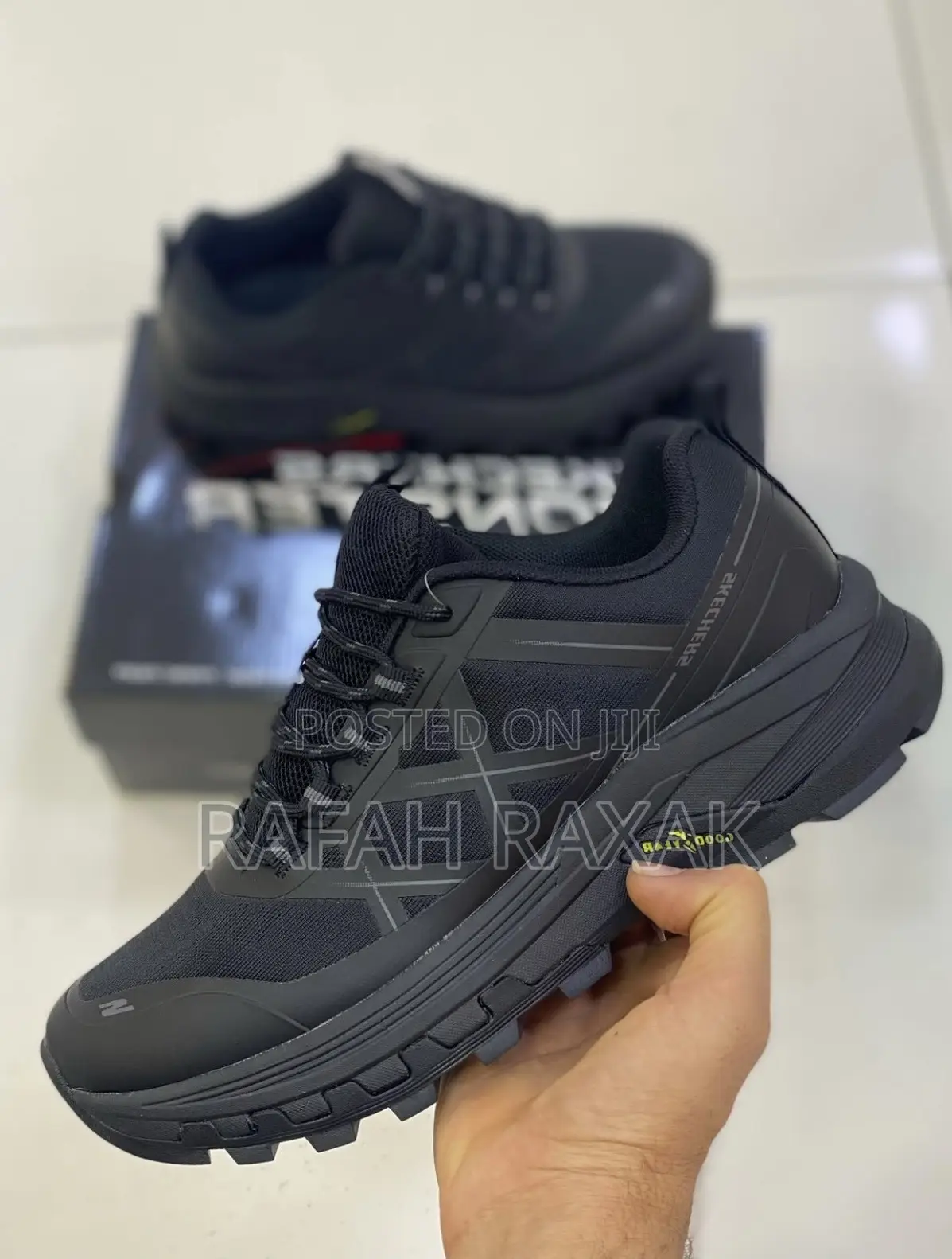 Men’S Black Athletic Skechers Good Year Outdoor Hiking Shoes