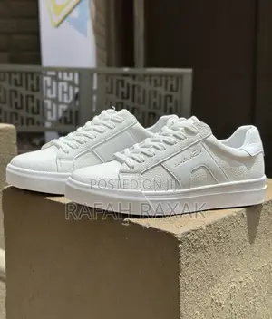 Original White Santoni Milano Casual Leather Shoes