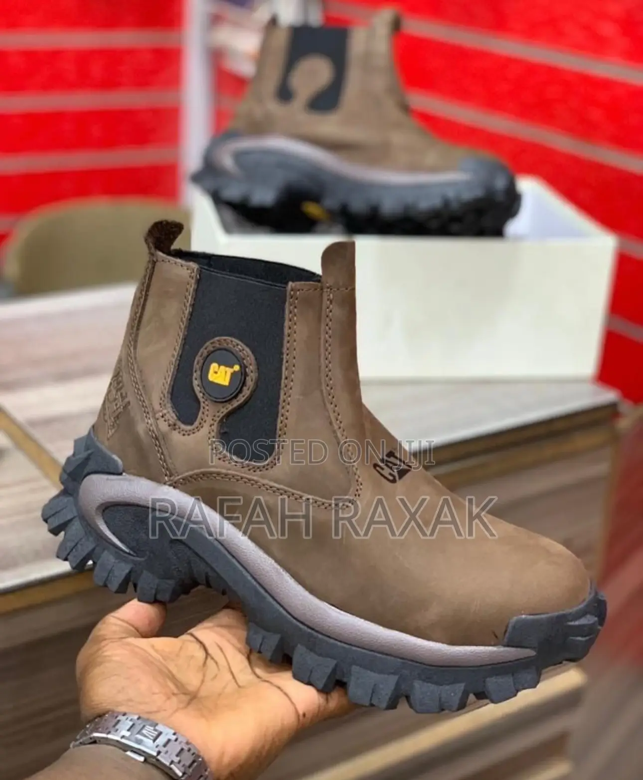 Original Dark Tan Caterpillar (Cat) Hard Work Chelsea Boots
