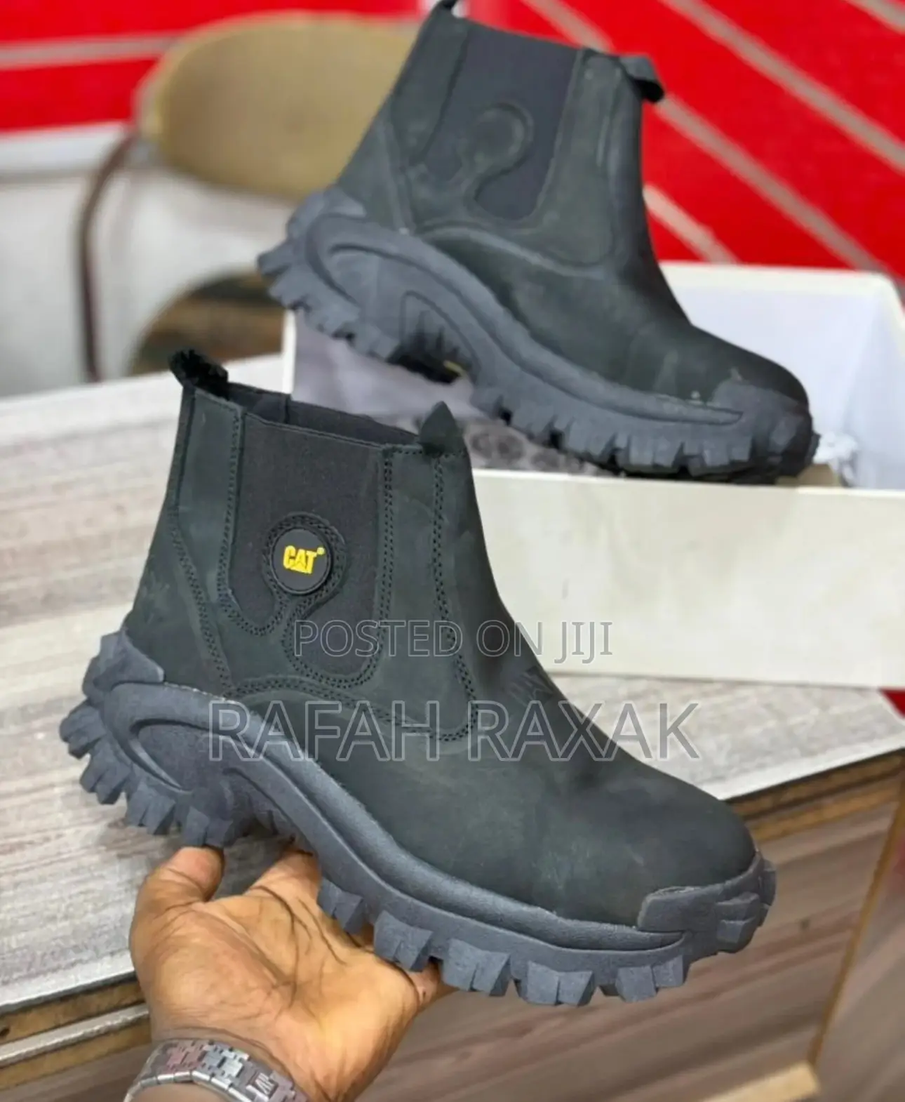 Original Men’S Black Caterpillar Classic Cat Hard Work Chelsea Boots