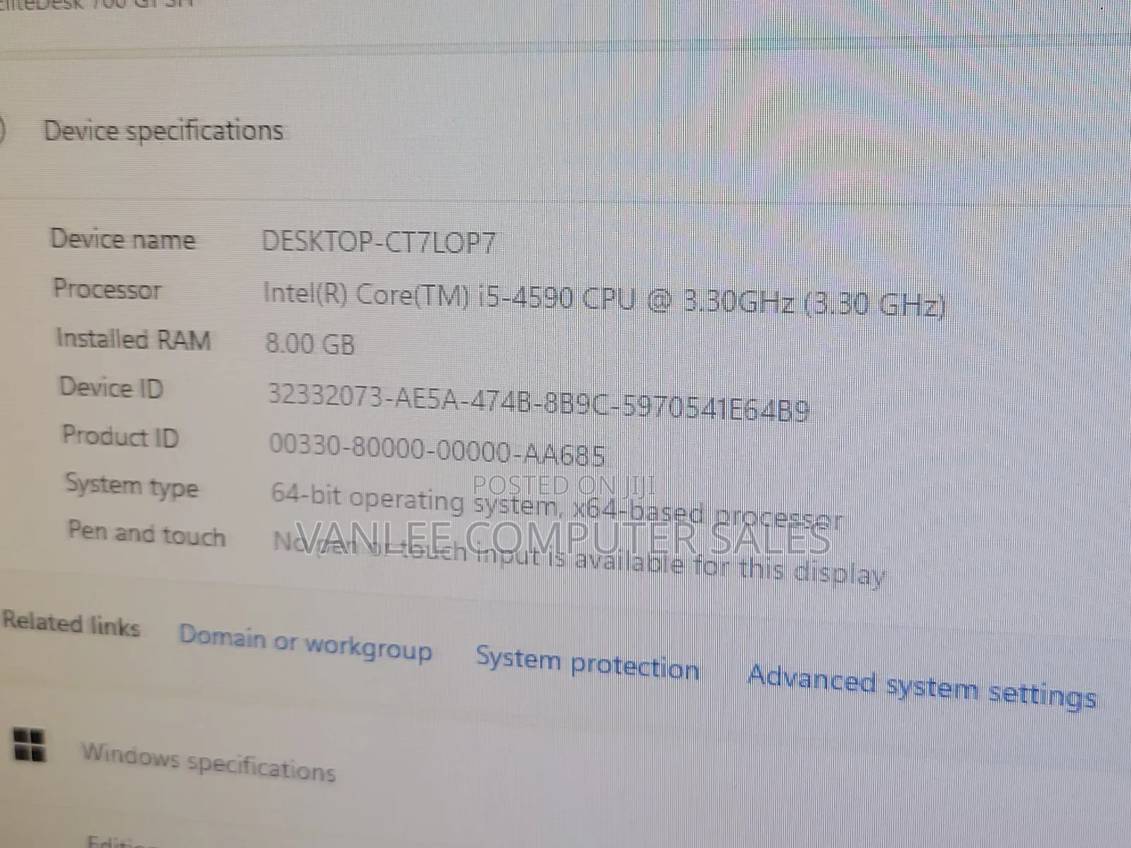 Desktop Computer HP ProDesk 600 G3 8GB Intel Core i5 HDD+SSD 1T