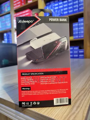 Aldeepo 10000mah Power Bank - 4 Built-in Cables - No Wires Needed