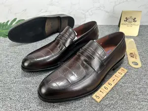 Men’S Classic Black Italian Design Slip-on Shoes – New