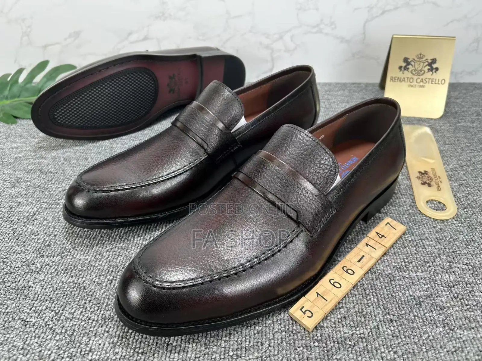 Men’S Original Leather Loafers – Classic Brown – Size 41–45