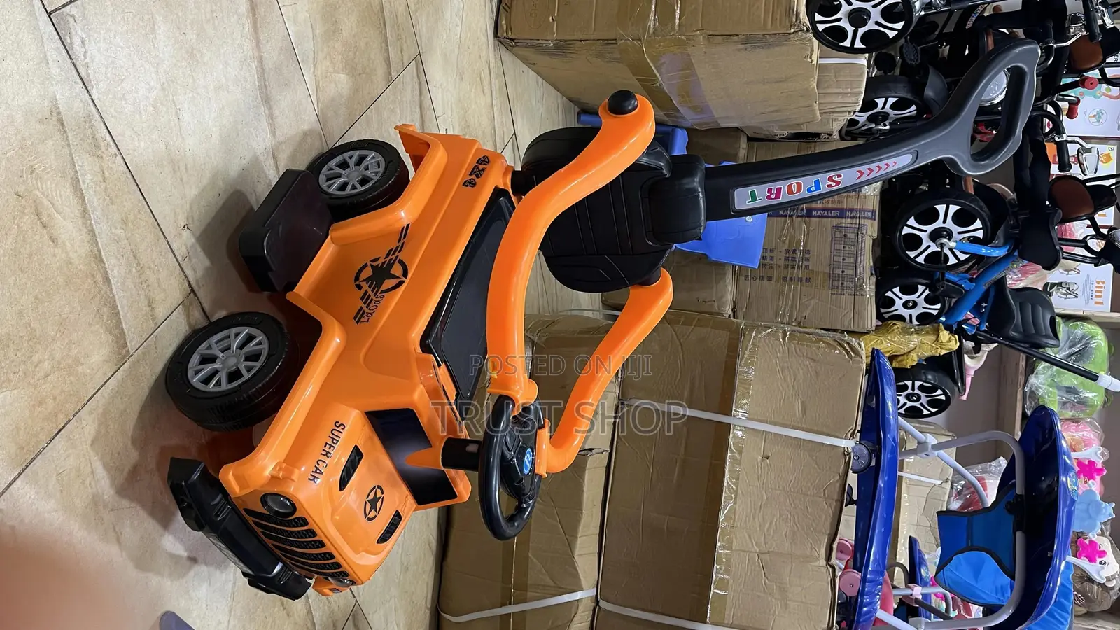 Small Orange Push Car