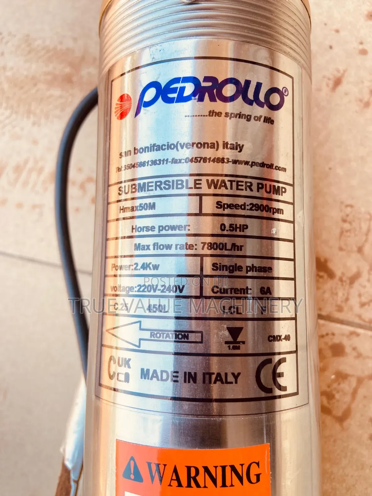 Water Pump.50m Italy Pedrollo