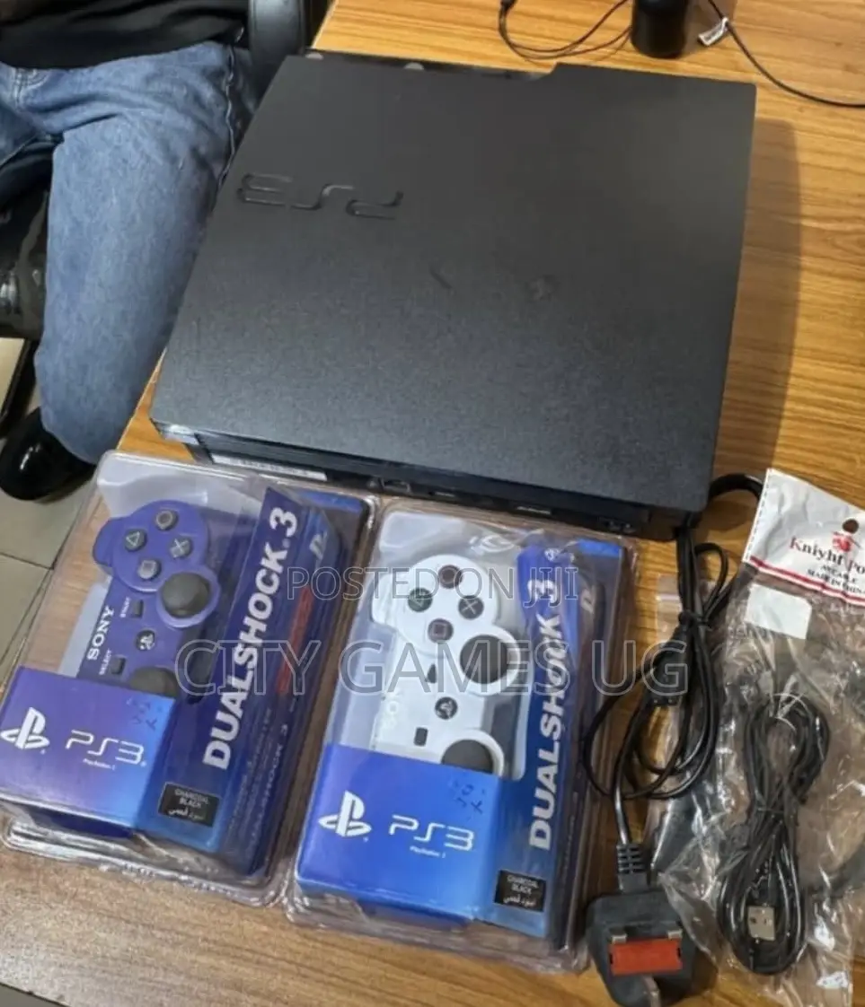 Sony Playstation 3 Slim Game Console System With 2 Ps3 Controller