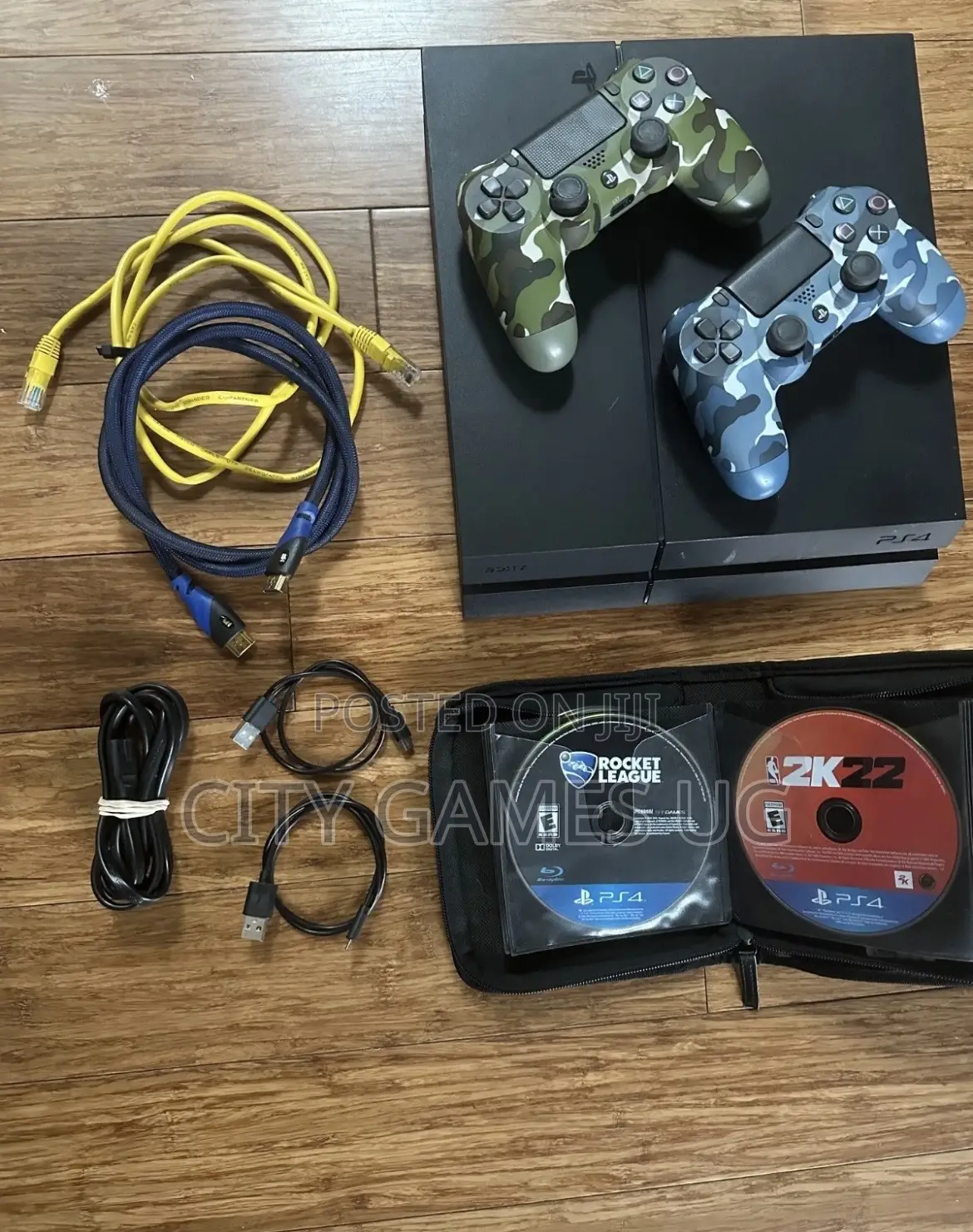 Sony Playstation 4 Console With 2 Controllers, 9 Games