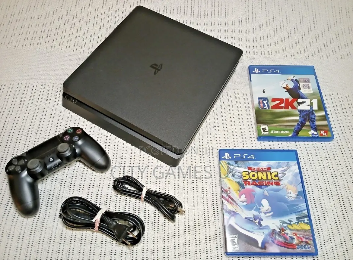 Playstation 4 Slim 500gb Console With Controller 2 Games Gently Used